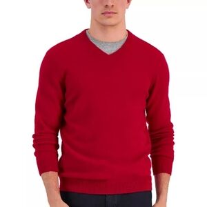 NEW Club Room Men's 100% Cashmere V-Neck Sweater Sz L